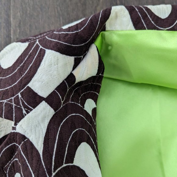 2000s-era dress coat, graphic print with bright lining - Picture 10 of 13